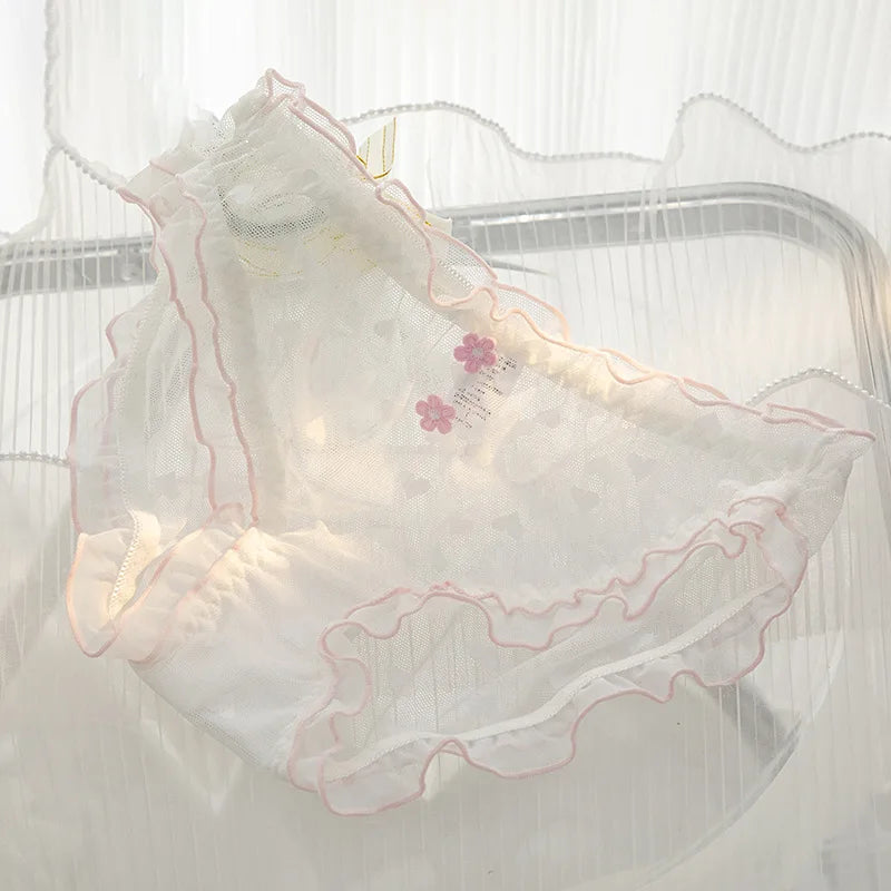 L-XL Women's Underwear Panty elegant Lace Panties Girls' Flower Comfort Briefs Middle Waist Seamless Underpants Female Lingerie