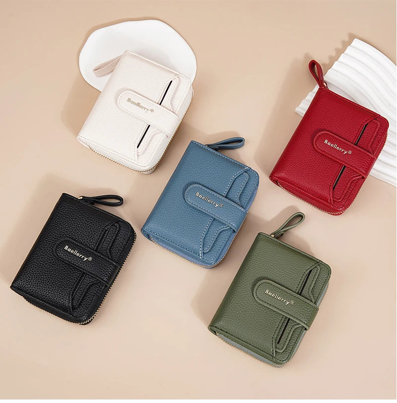 Neue Kurz Frauen Reißverschluss Geldbörsen Große Kapazität Karten Halter Marke Weiblich Portemonnaies Qualität Münz Tasche Foto Halter Geldbörse Für Mädchen