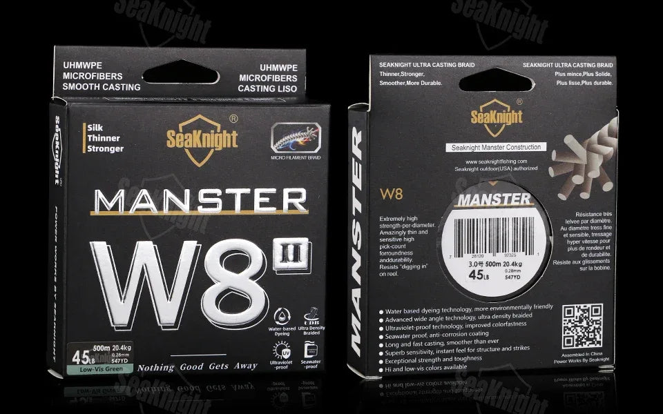 SeaKnight Brand W8 II Series Fishing Line 8 Strands 500m 300m anti-UV anti-saltwater Coating, Multifilament PE Line Braided Wire - Golden Bridge Store