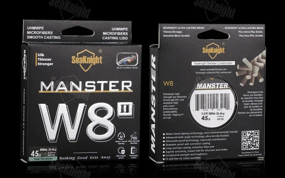 SeaKnight Brand W8 II Series Fishing Line 8 Strands 500m 300m anti-UV anti-saltwater Coating, Multifilament PE Line Braided Wire - Golden Bridge Store