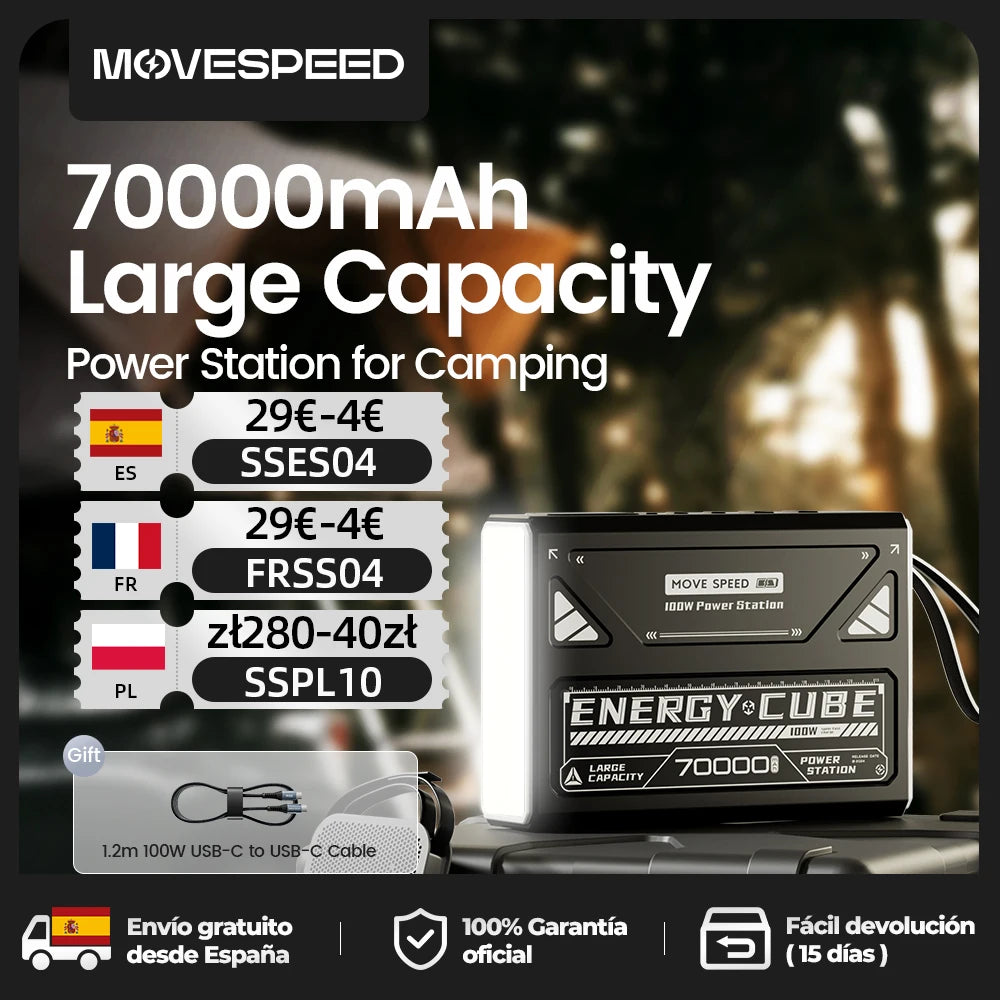 Camping-Laterne 2025: MOVESPEED LED 70000mAh Große Kapazität Rechargeable Notfall-Licht Outdoor-Sammlung