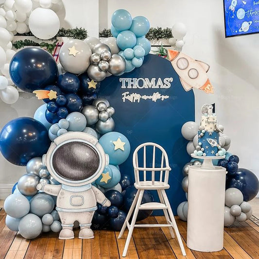 Weltraum-Ballon-Set 2025: 132-teilig Astronaut-Rakete - Space Party Collection