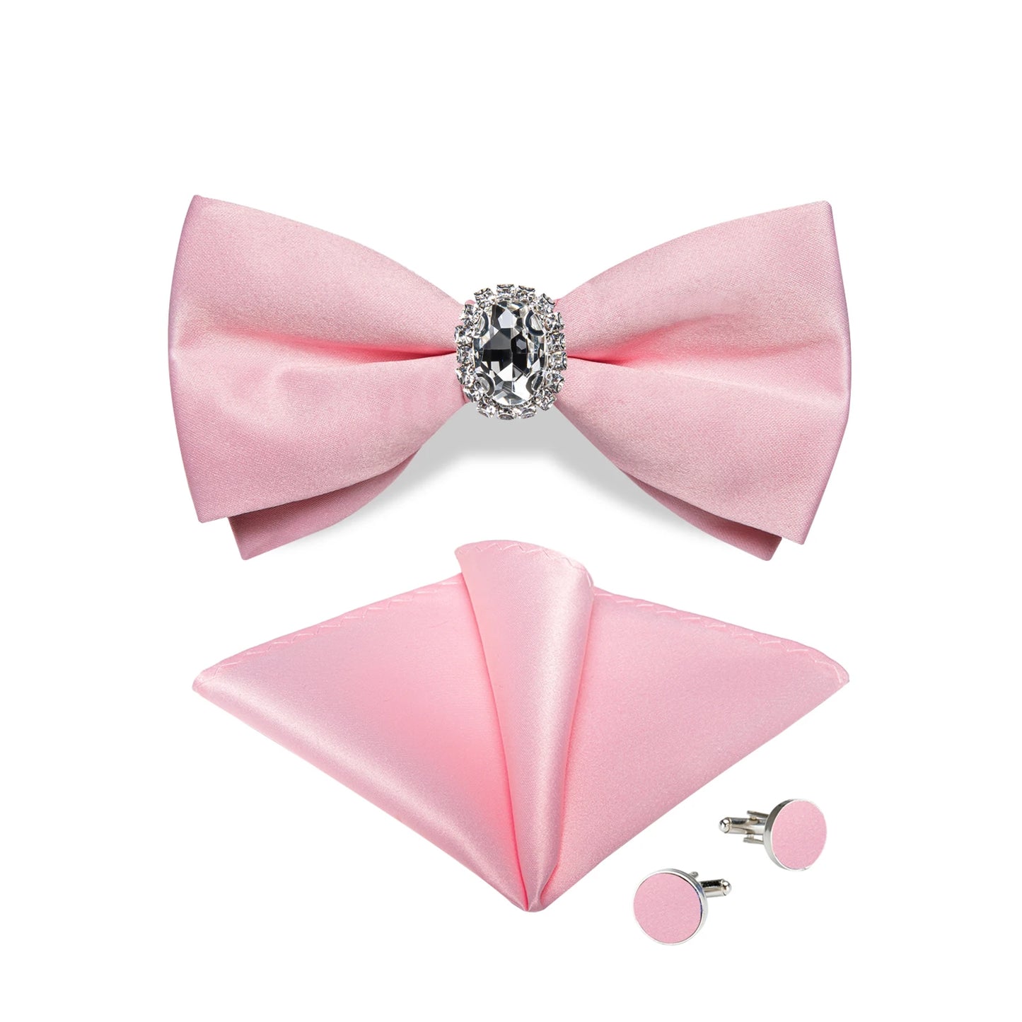 Designer Men's Silk Bowties Pocket Square Cufflink Set for Man Wedding Pre-tied Bow Ties Fashion Butterfly Knot Business Bowties