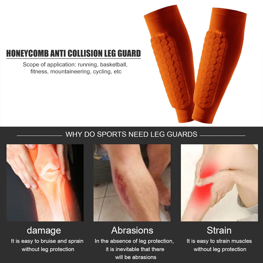 Schienbeinschoner 2025: HUAN-Qzta 1pcs Soccer Football Shin Guard Pads - Honeycomb Running Leg Calf Protective Gear Shield Sleeves Outdoor Sports Support Guard Collection