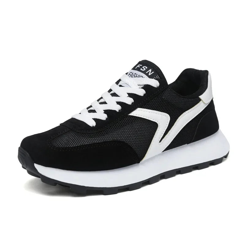New Women's Sneakers Fashion Breathable Unisex Casual Shoes Lightweight Lace-Up Running Shoes Outdoor Platform Tennis Shoes Male