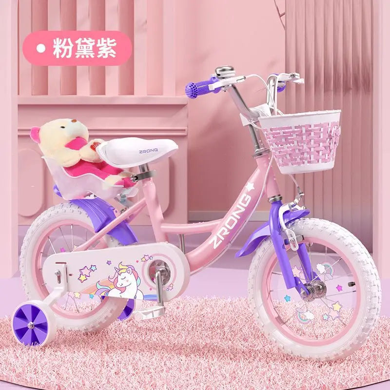 Children's Bicycle Folding Bike Girl 3-6 Years Old 7-10 Baby Foot Pedal Girl Bicycle Road Bik High-carbon Steel Materiale