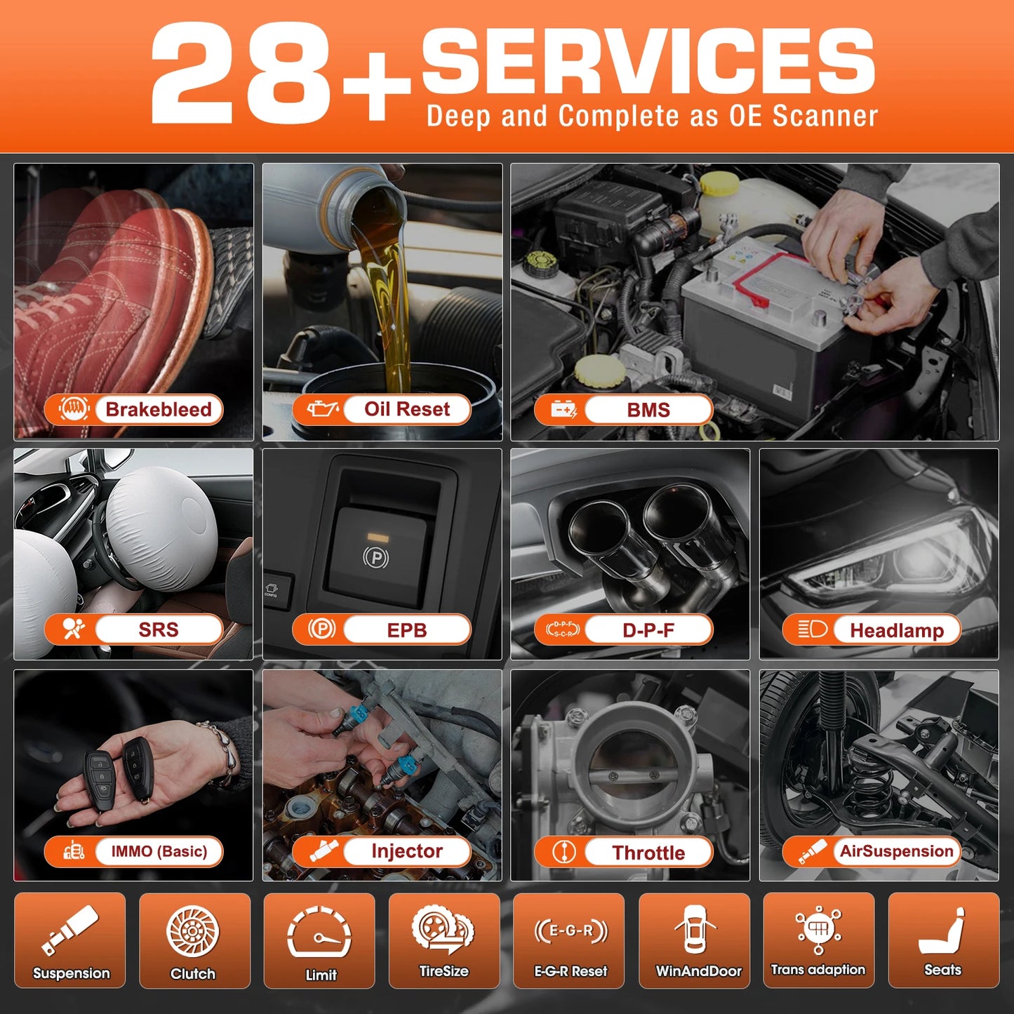 Autel MaxiCOM MK808BT Pro OBD2 Scanner Instrument de diagnosticare auto Cititor de coduri cu test activ, diagnosticare completă a sistemului, peste 28 de servicii