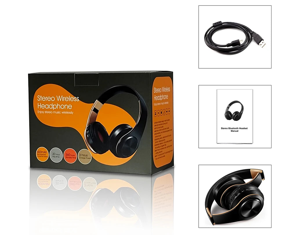 CATASSU Bluetooth Kopfhörer Over-Ear Stereo Drahtloses Headset Weiche Leder Ohrpolster Eingebautes Mikrofon für PC/Handy/TV