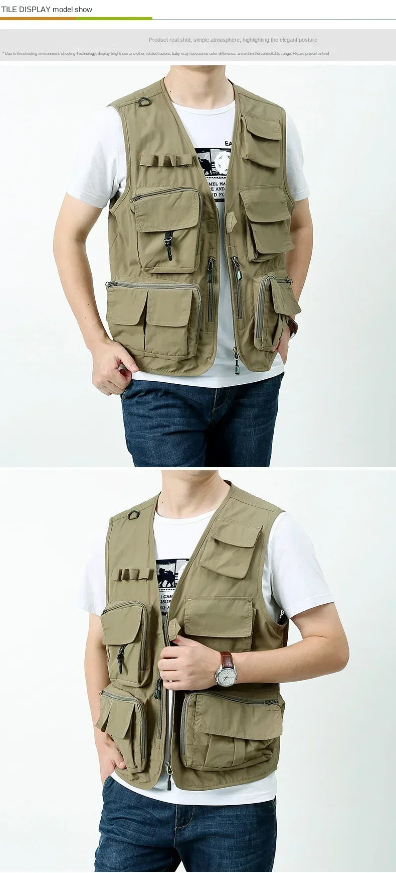 OutGear MultiPocket Jagdweste - 12 Taschen, Mesh, L