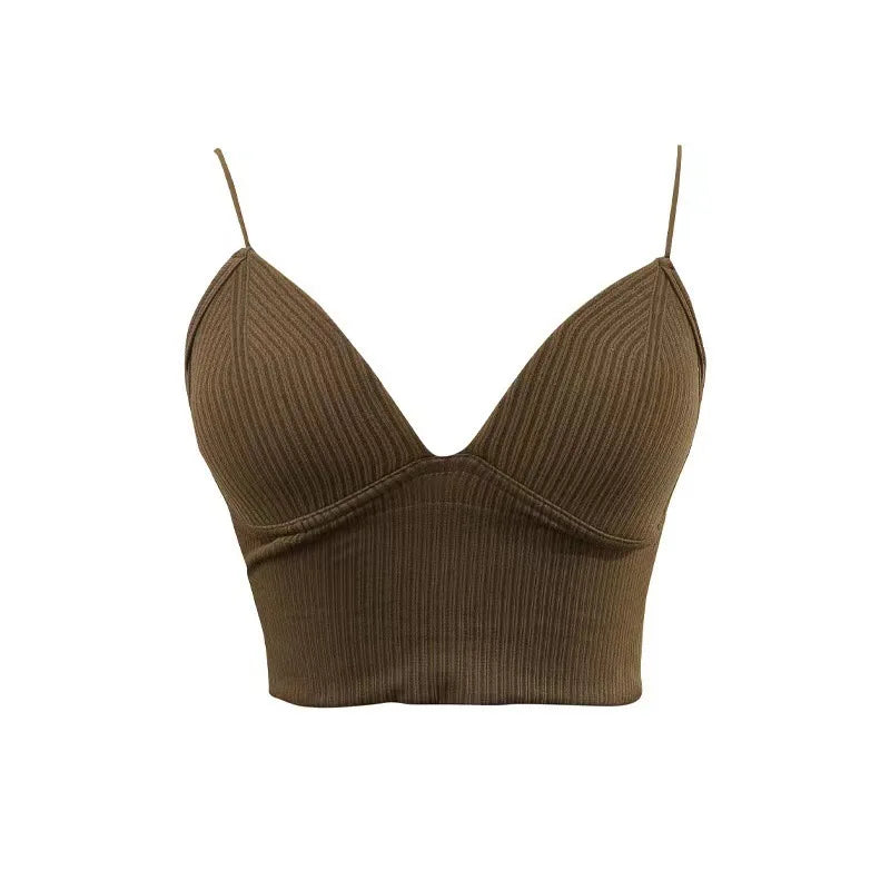 Women elegant Crop Tops Bra Tube Top Female Streetwear Sleeveless Seamless Sports Bra Crop Camis Top Tee Bandeau Top Basic Tank