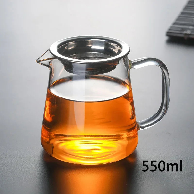 Heat-resisting clear glass tea pot fair cup cha hai,handmade kung fu tea cups teaset gongdao Points of tea ware with handle