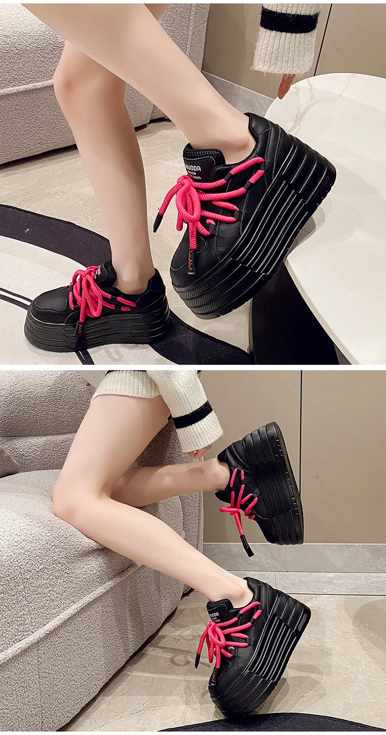 ShoeStyle Classic 8cm Plateau - Gummisohle Meshfutter 37-42