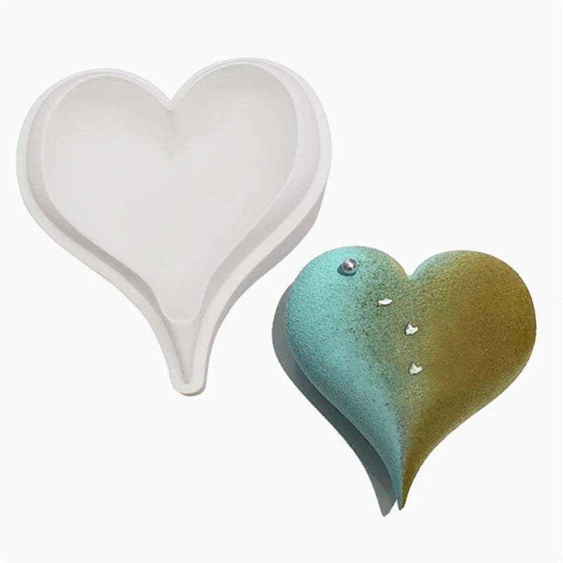Romantic Heart or Rose Design Silicone Cake Molds Valentine's Day Mousse Cake Mold Kitchen Bakeware Dessert Decorating Tools