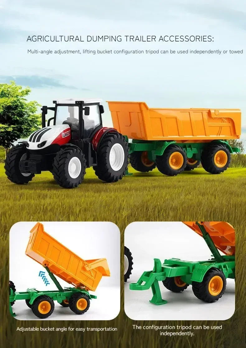 RC Auto 1:24 Legierung Ferngesteuert Traktor Spielzeug Mit Scheinwerfer Simulation Elektrisch Farm Truck Spielzeug Set Kind Outdoor Spielzeug Geschenke