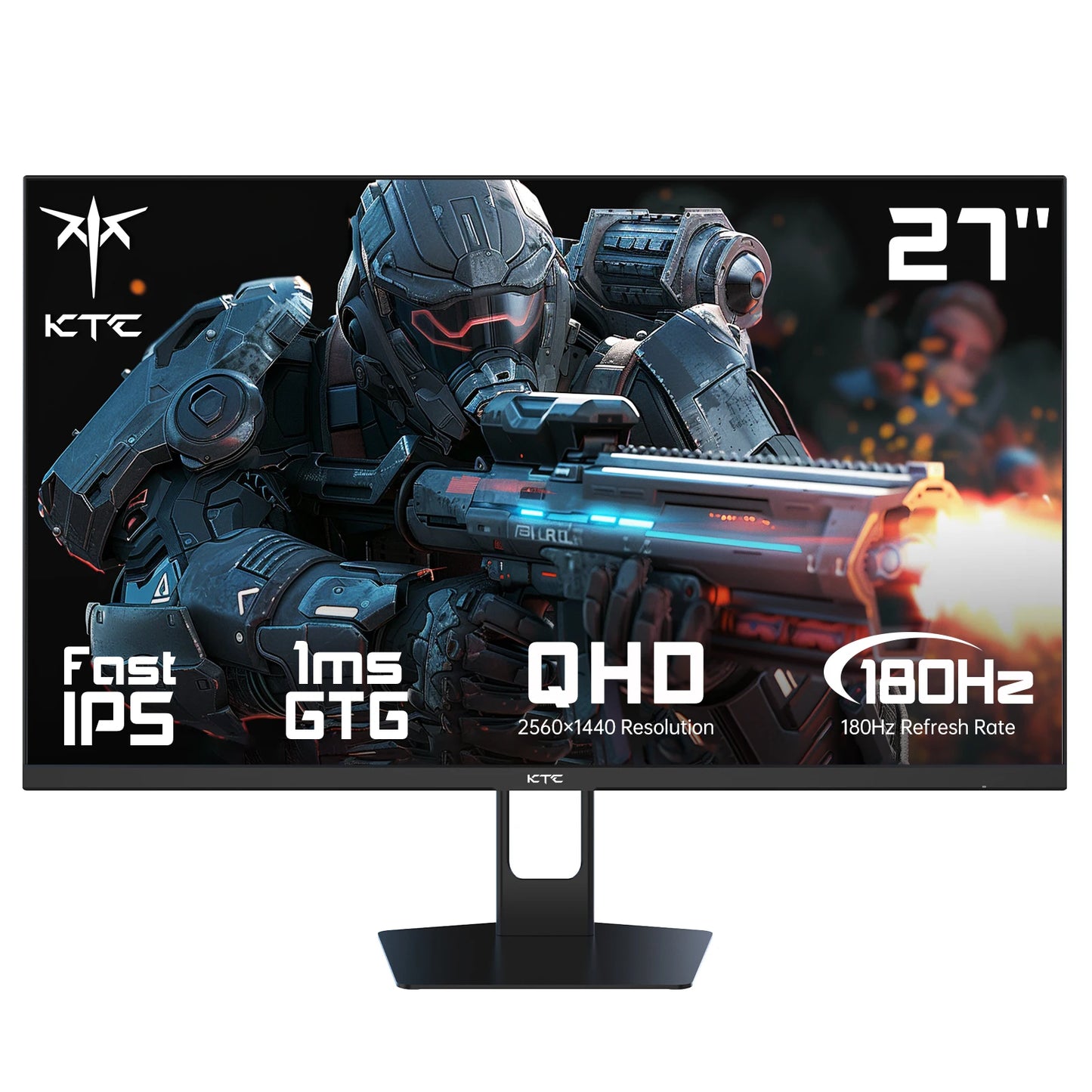 (H27T22 Upgraded Version)KTC H27T22C 27" Gaming Monitor 2560x1440 QHD 16:9 ELED 180Hz Fast IPS Panel Screen 1msGTG Response Time