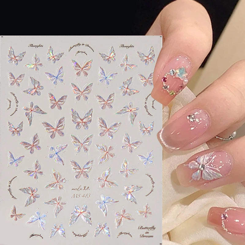 Designs 5D Relief Schmetterling Nagelsticker - 1 St 3D