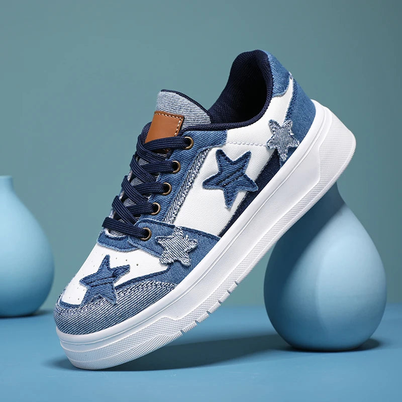 Men's Sneakers Fashion Star Skate Shoes Punk Hip Hop Style Student Sports 2 Summer All-match Non-slip Booster Casual Shoes