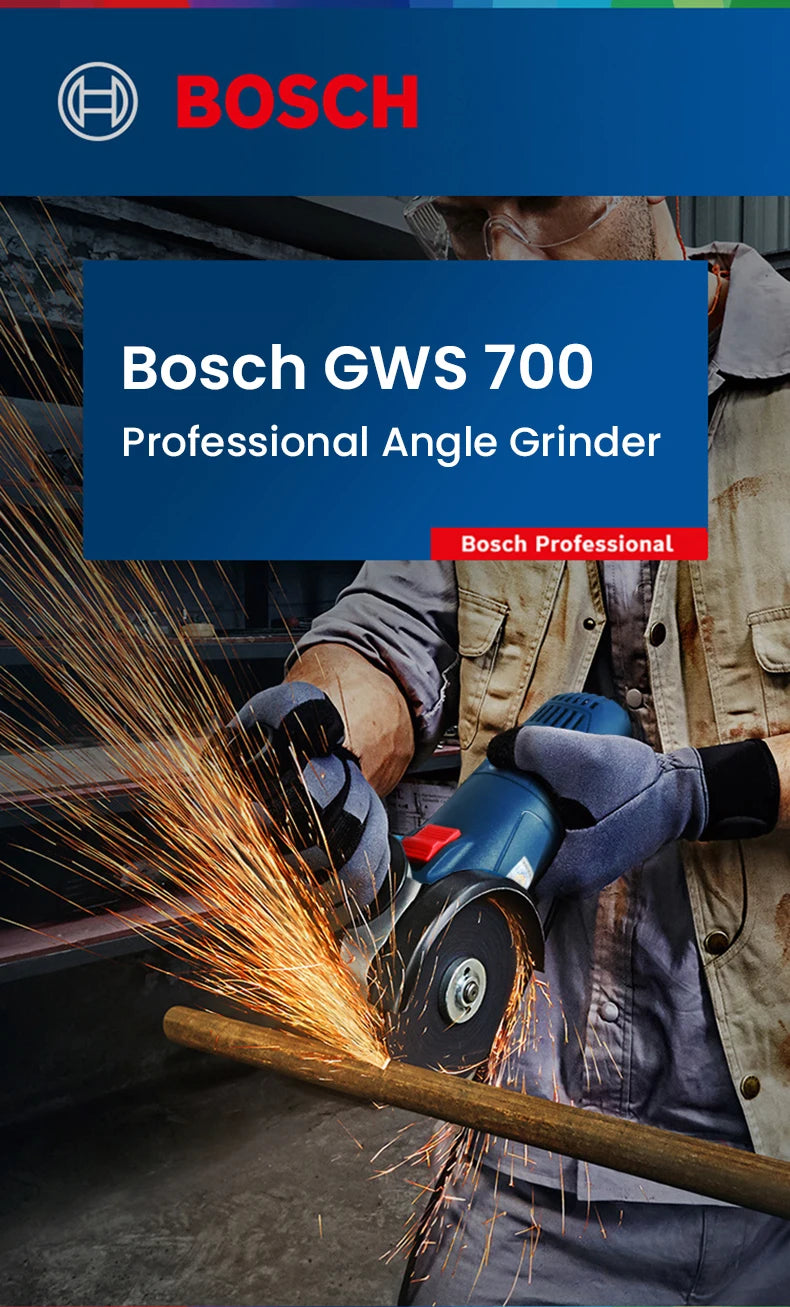 Bosch GWS 700 Angle Grinder Wired 110/220V Polishing Cutting Machine 12000rpm 100mm Discs Electric Grinding Machine Power Tools