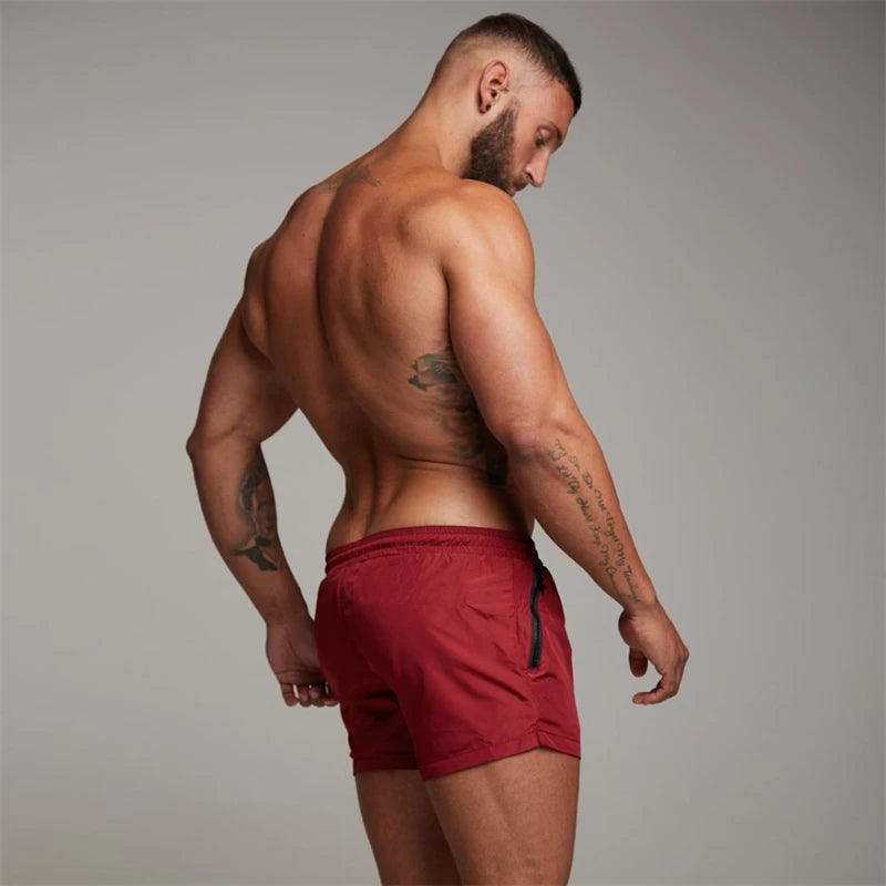 Herren Schwimmhose 2025 mit Reißverschluss-Taschen - Mesh-Futter - Sommer - Strand - Pool - Wassersport Schnelltrocknend