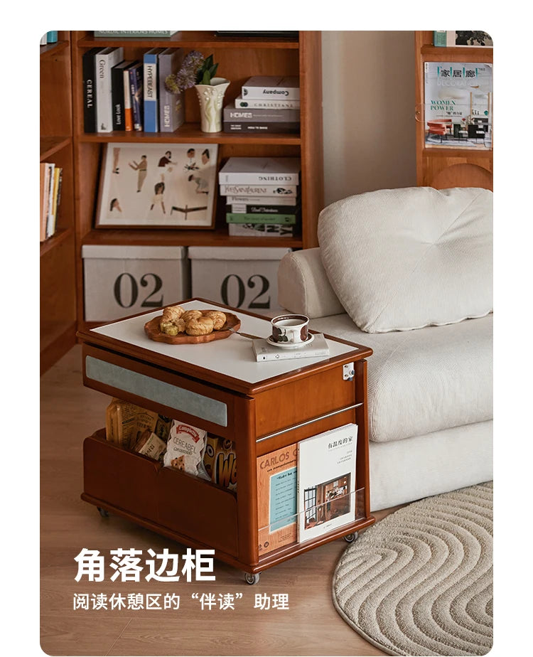 Cabinet Wood Coffee Table Lift Portable Walnut Design Living Room Side Table Folding Modern Luxury Mesa De Centro Sala Furniture