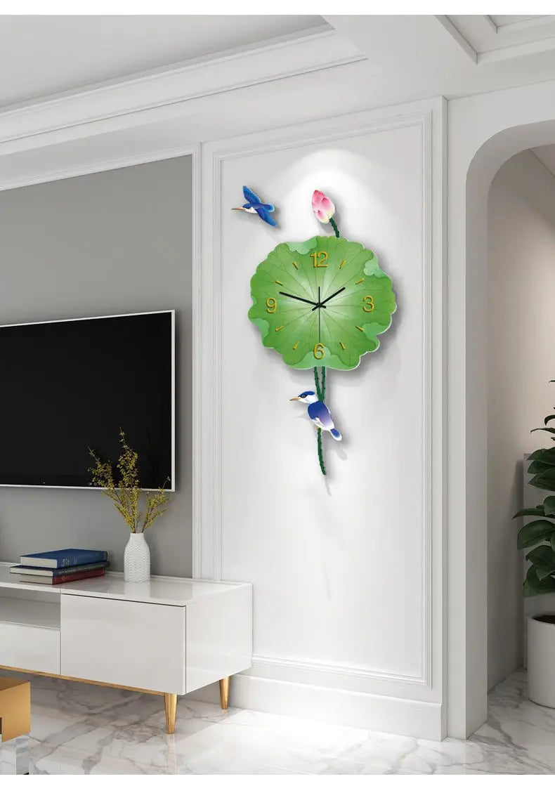 Chinese clock wall clock living room creative quiet clock light luxury modern simple wall decoration table home