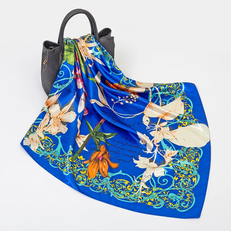 SENAIFE Satin-Schal Elegant - 90x90cm Polyester Leicht