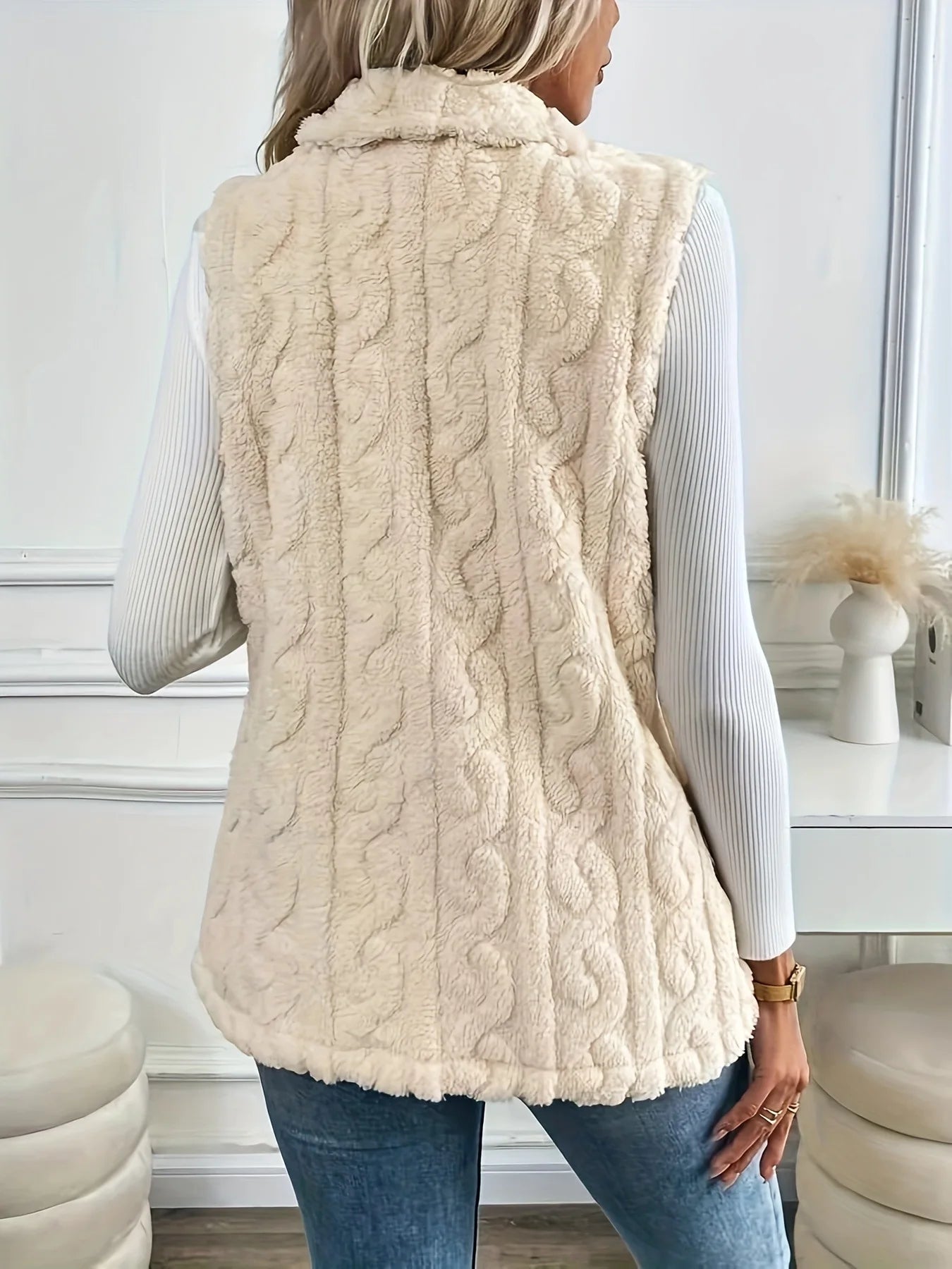 VigoCasey Weste Plüsch - Größe M Polyester Reißverschluss