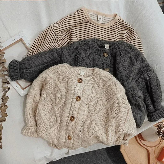 Koreanische Strickjacke Grobe Wolle - Gr.3-6, Cashmere