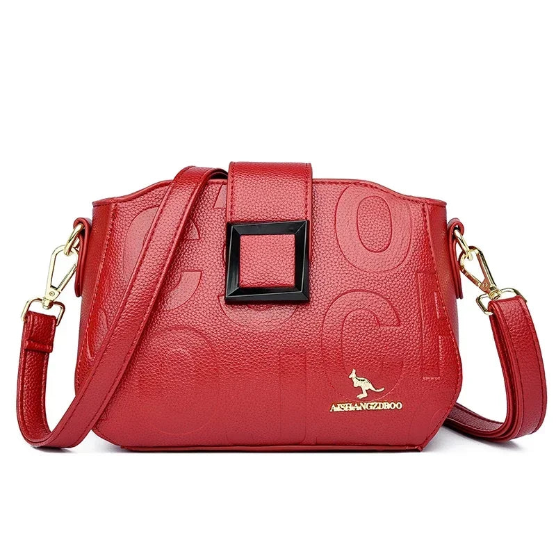 Fashion Women's Square Buckle Crossbody Bag Casual Shoulder Crossbody Bags Ladies Luxury Designer Large Capacity Travel Handbag