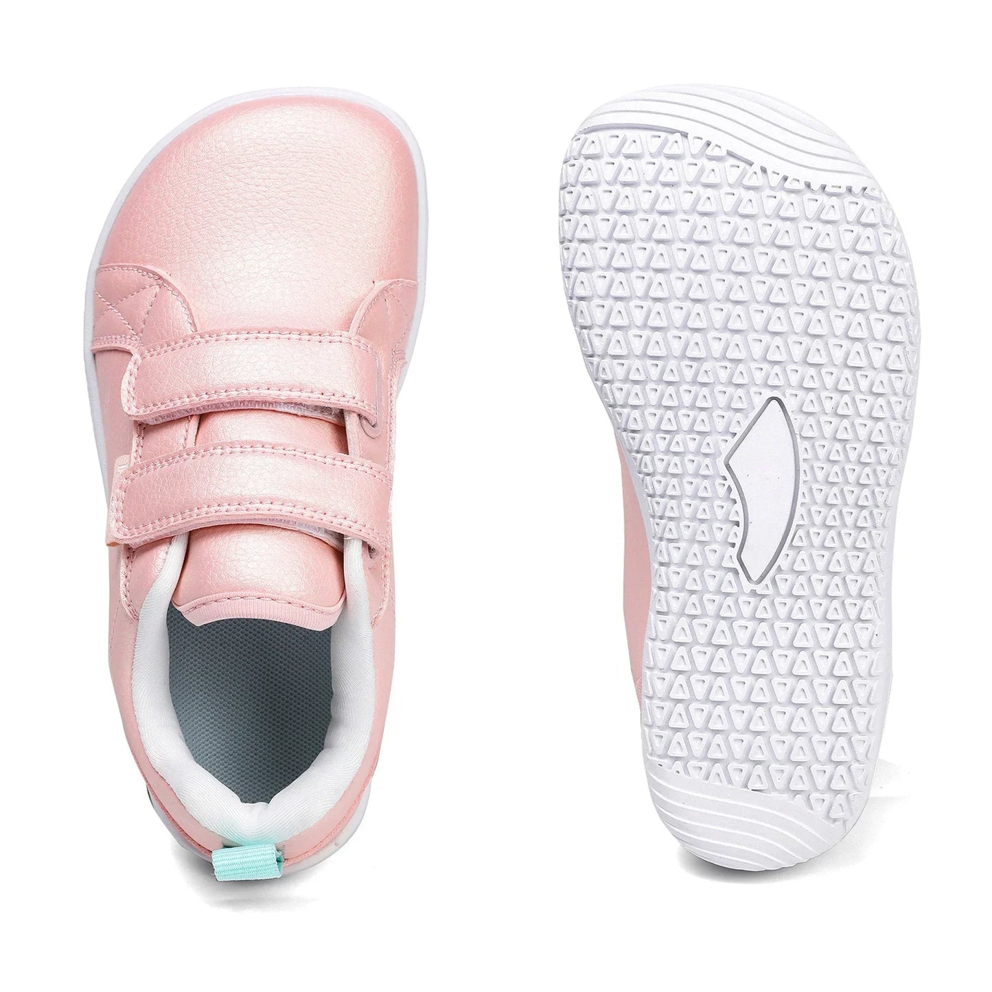 Jungen Mädchen Barfuß Schuhe - Kinder Weite Zehen Minimalistische Mode Sneaker - Leichtgewicht Klettverschluss Kunstleder Walking Flats