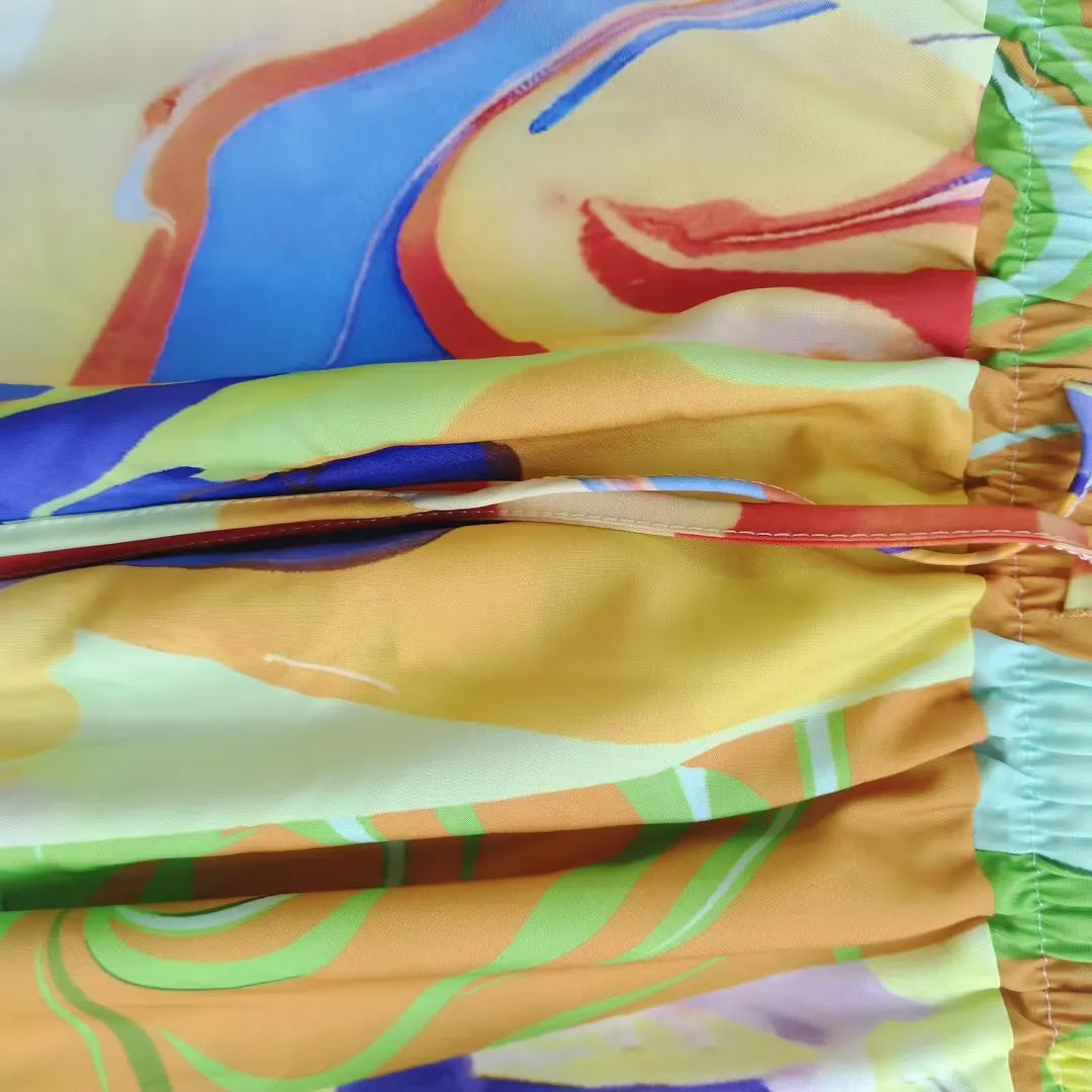 Seturi elegante de 2 piese pentru femei, vară, modă, imprimare, cămașă cu mânecă jumătate, costume casual, lejer, cu dantelă, talie înaltă, fustă, set