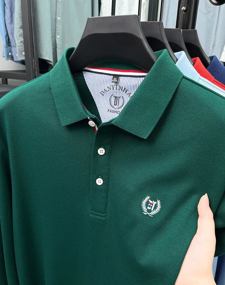 Tricou cu mânecă lungă și brodat Eleganza Polo - Mărimea M, amestec de bumbac