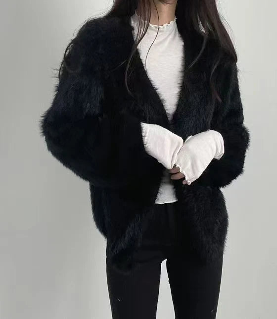 Fuyubetter V-Ausschnitt Strickjacke - Größe M, Gewicht 120–220 g/m²