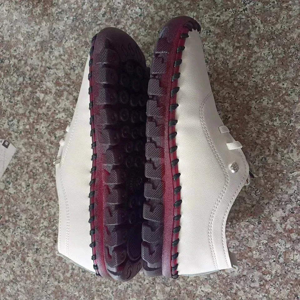 Sneakers Women Shoes Leather Loafers Shoes for Women Comfortable Slip on Shoes Hand Sewing Thread Mom Shoes Zapatillas De Mujer