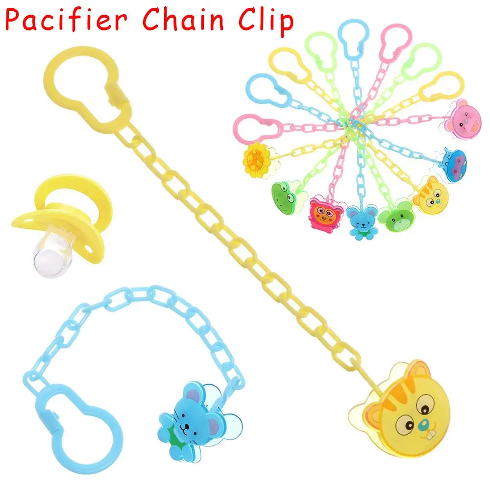 Cartoon Animal Baby Pacifier Clips Baby Pacifier Clip Chain Newborn Dummy Pacifier Chain Clip Holder Baby Pacifier Chain
