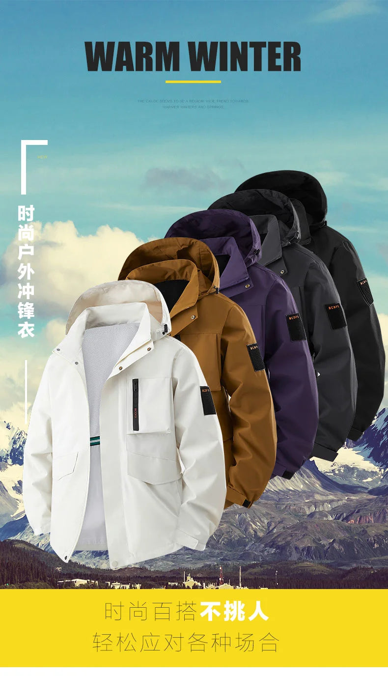 OutdoorPro Jacke wasserdicht - 8XL Kapuze PES winddicht