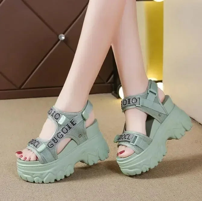 Pantofi eleganti pentru femei, noi, de vară, de lux, sandale pentru femei, talpă groasă, pantofi cu toc înalt, pantofi romani, adidași pentru femei