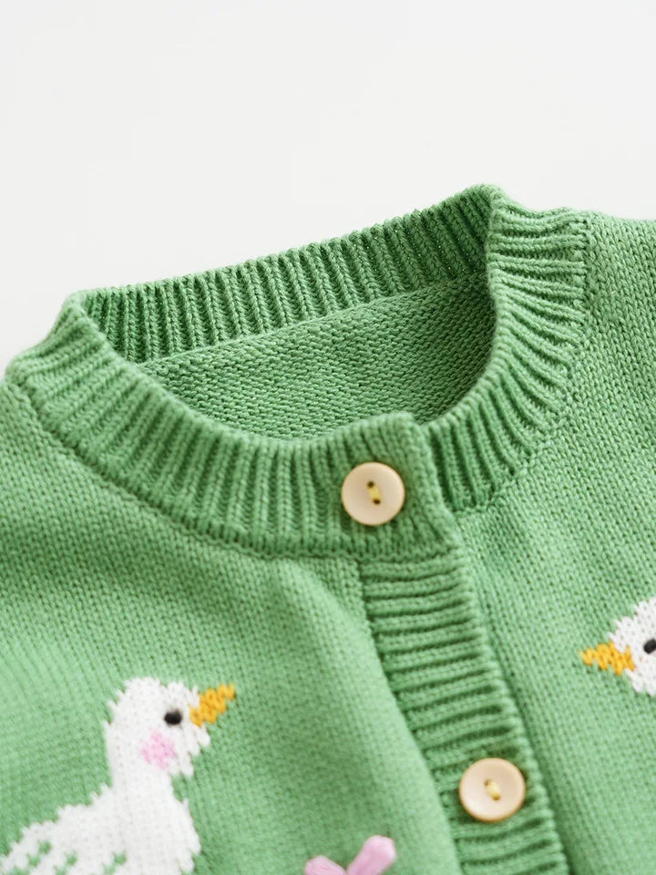 Deer jonmi Gestrickter Pilz-Pullover - Baumwolle Vollärmel