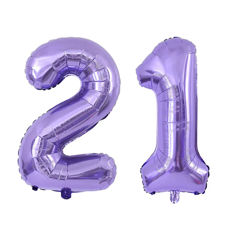 Purple Number Balloons 32 Inch Foil Balloon Adult Kids Birthday Anniversary Decoration Party Gold 0 1 2 3 4 5 6 7 8 9 Balloon