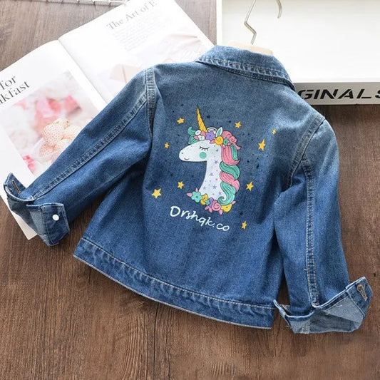 Children's Jackets Unicorn Print Denim Jacket Kids Jackets for Girls Boys Coats Denim Jacket Winter Clothes