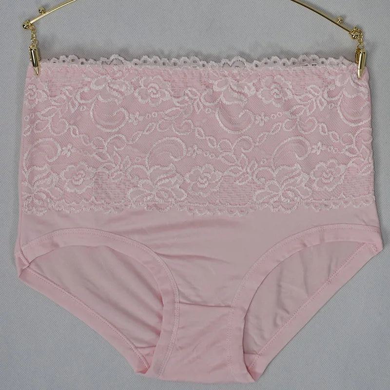 Yueyun NNK826 Dantelă - Set de 4 chiloți din poliester și spandex, talie înaltă