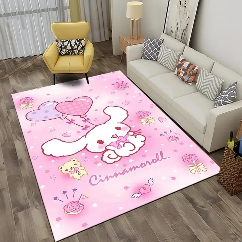Cute cartoon Sanrio cinnamon dog printed carpet kids room game non-slip soft floor mat living room bedroom home decoration