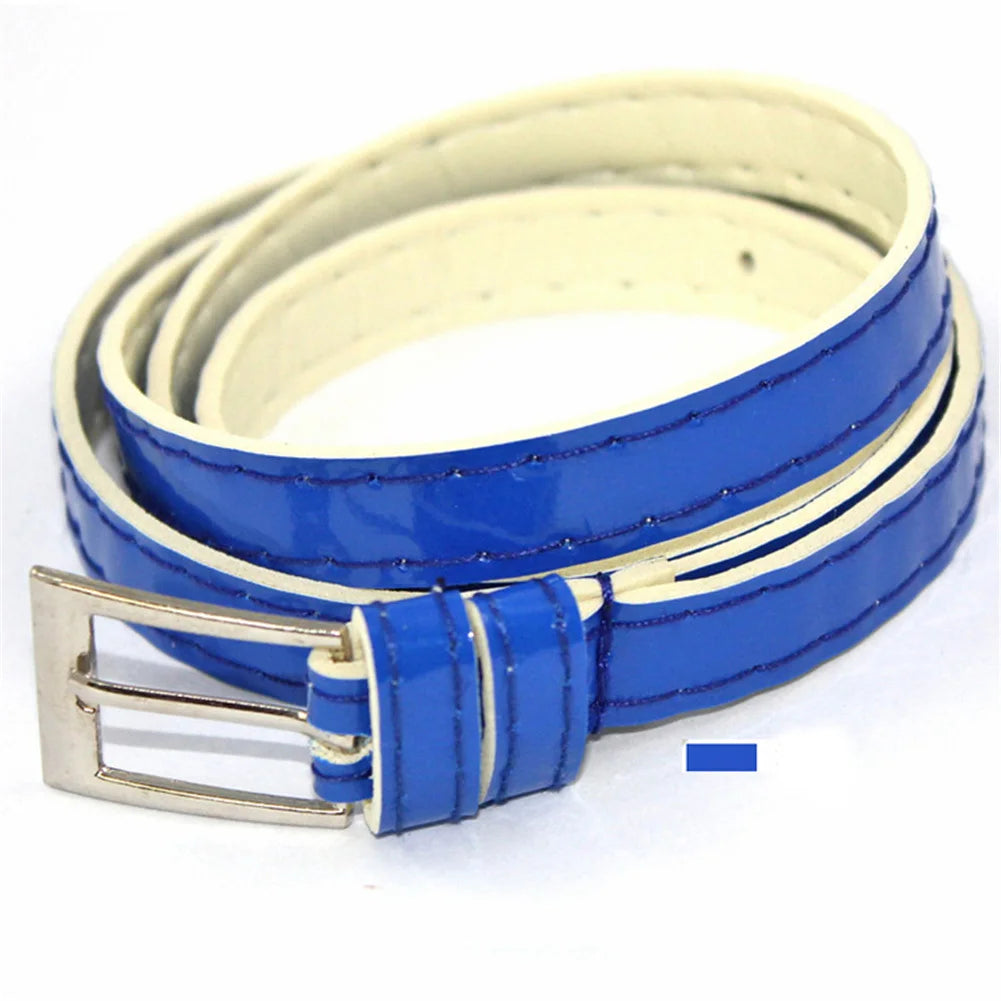 Women Belts New PU Leather Candy Color Metal Buckle Belt Girls Dress Jean Pants Waistband Belts for Lady Luxury Brand Belts