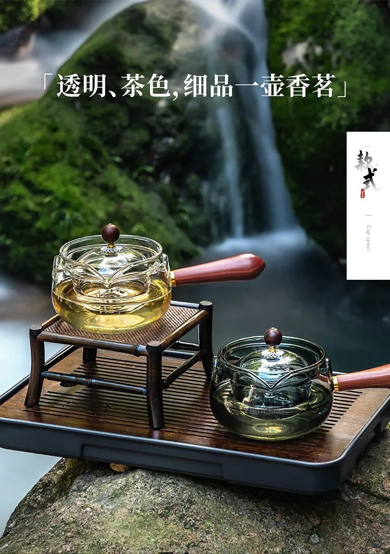 Glas-Teekanne 2025: Heat-Resistant Rotating-Leisure - Tea Set Collection
