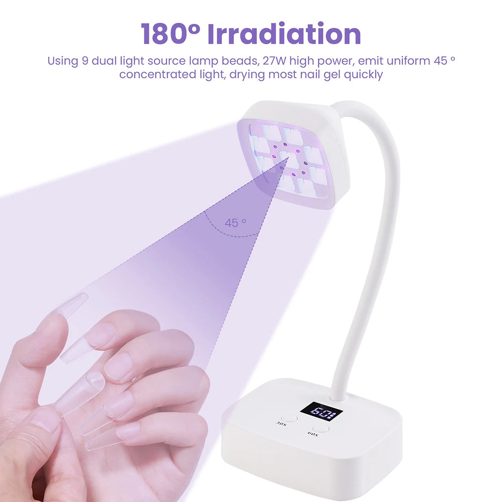 Lampă UV LED reîncărcabilă pentru unghii cu gel, lampă UV profesională pentru uscător de unghii cu LED pentru salon de artă pentru unghii