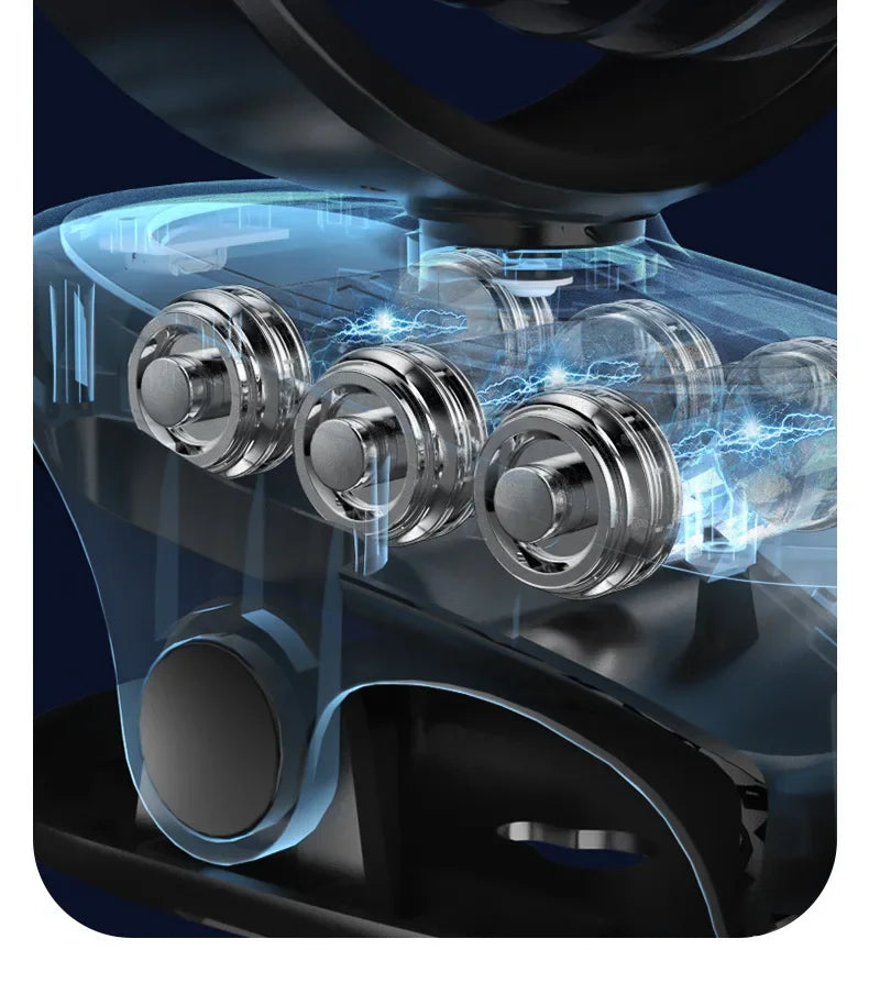 3000mAh Portable Clip Fans USB Rechargeable Wireless Handheld Desk Fan 90° Rotation Cooling 5 Speed Quiet Small Fan for Home