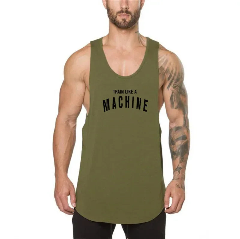 Muscleguys Marke Gym Kleidung 2025: Herren Bodybuilding Fitness Stringer Tank Top - Sportbekleidung Unterhemd Muskel Workout Singlets Baumwolle M-XXL - Golden Bridge Store