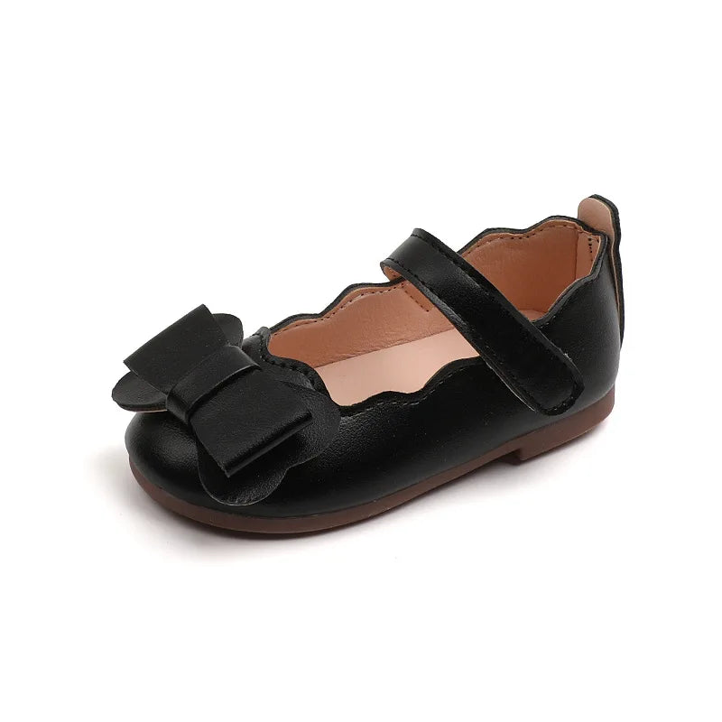 Mädchen-Schuhe 2025: Girls-Bow Leather Children's-Fashion - Casual Flat Collection
