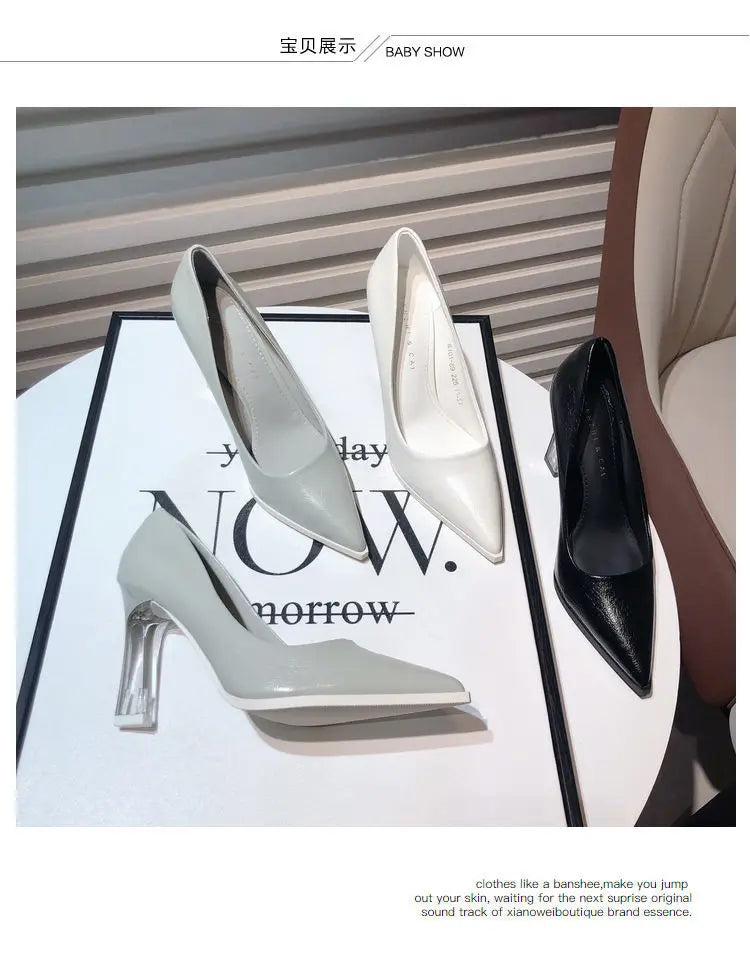 Comemore 2022 New Trend Women Summer Shoes Elegant elegant High Heels French Pointed Stiletto Office Girls' Shoes Zapatos De Mujer