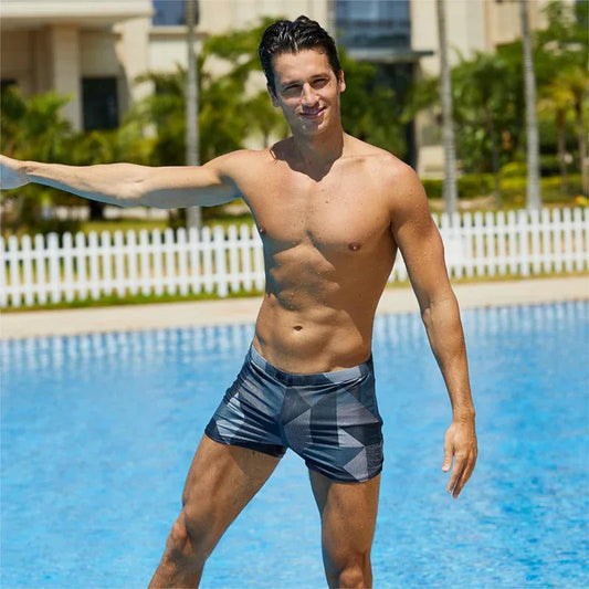 Herren Schwimmbekleidung 2025 - ESCATCH Plus-Size Fashion Elastische Schwimmhose - Golden Bridge Store